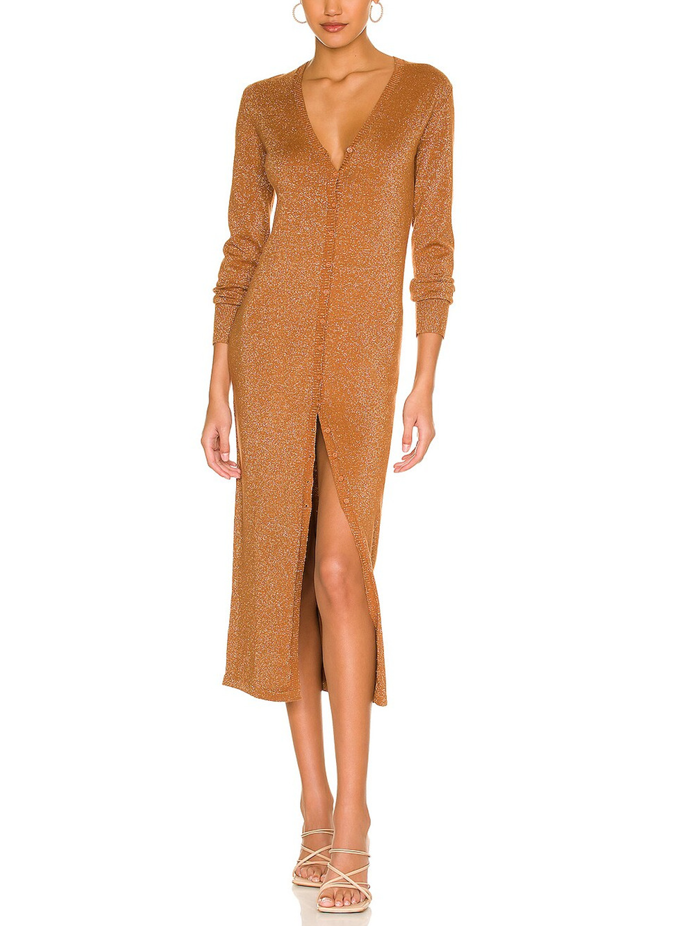 Resa Sparkly Cinnamon Malia Cardi Dress Size M